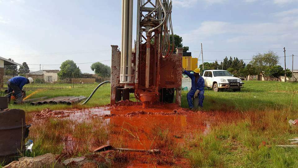 Pumping and piping the borehole